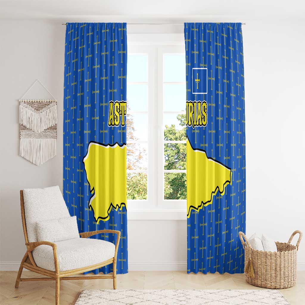 Asturias Flag Window Curtain Autonomous Community of Spain - Wonder Print Shop