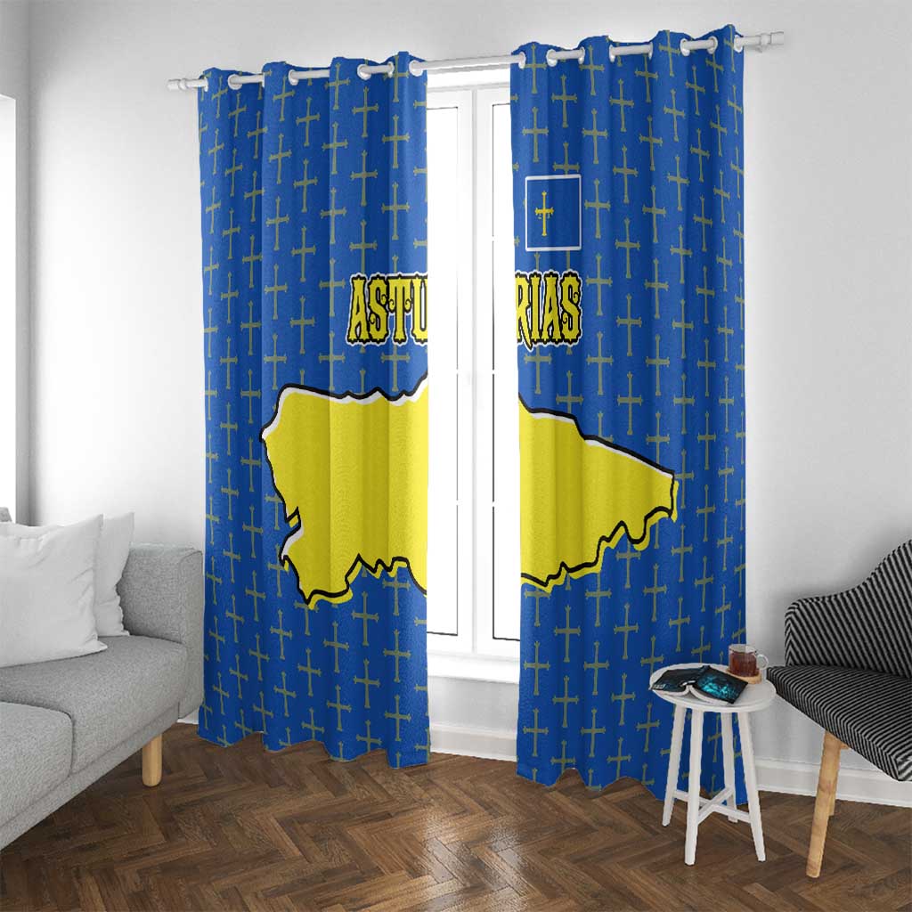 Asturias Flag Window Curtain Autonomous Community of Spain - Wonder Print Shop