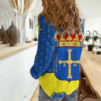 Asturias Flag Women Casual Shirt Autonomous Community of Spain - Wonder Print Shop