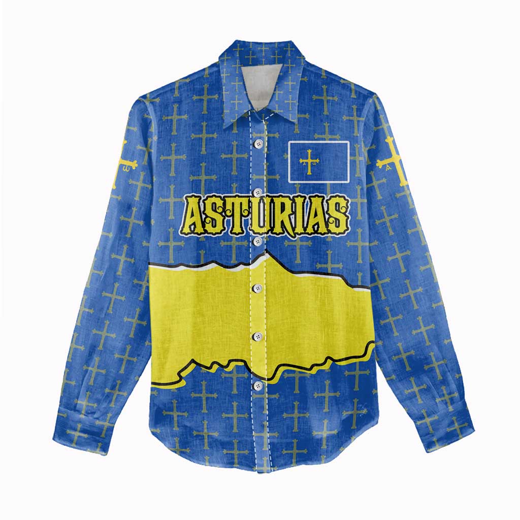 Asturias Flag Women Casual Shirt Autonomous Community of Spain - Wonder Print Shop
