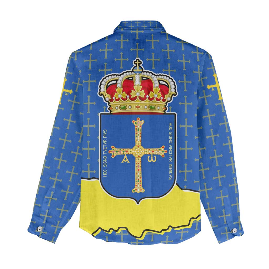 Asturias Flag Women Casual Shirt Autonomous Community of Spain - Wonder Print Shop