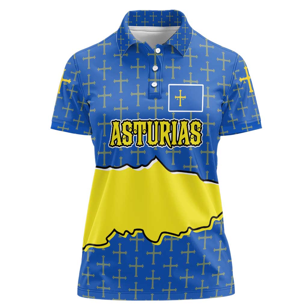 Asturias Flag Women Polo Shirt Autonomous Community of Spain - Wonder Print Shop