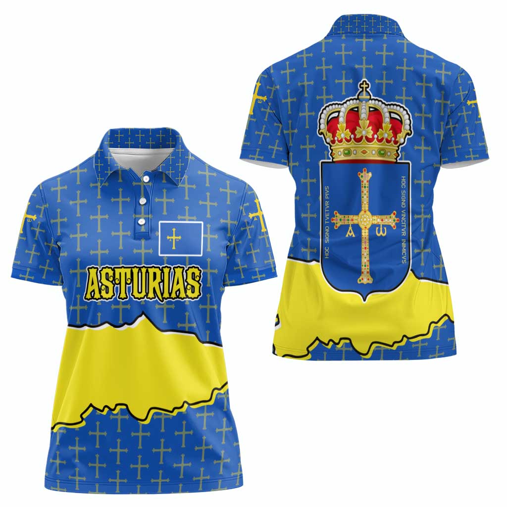Asturias Flag Women Polo Shirt Autonomous Community of Spain - Wonder Print Shop