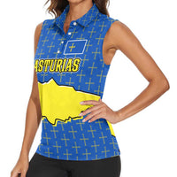 Asturias Flag Women Sleeveless Polo Shirt Autonomous Community of Spain - Wonder Print Shop