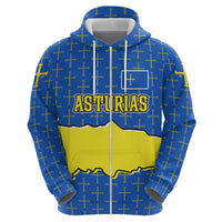 Asturias Flag Zip Hoodie Autonomous Community of Spain - Wonder Print Shop