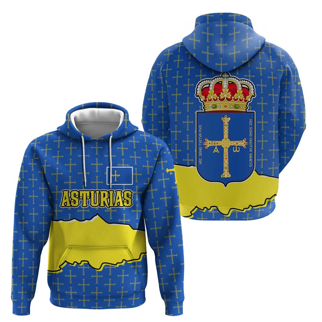 Asturias Flag Zip Hoodie Autonomous Community of Spain - Wonder Print Shop