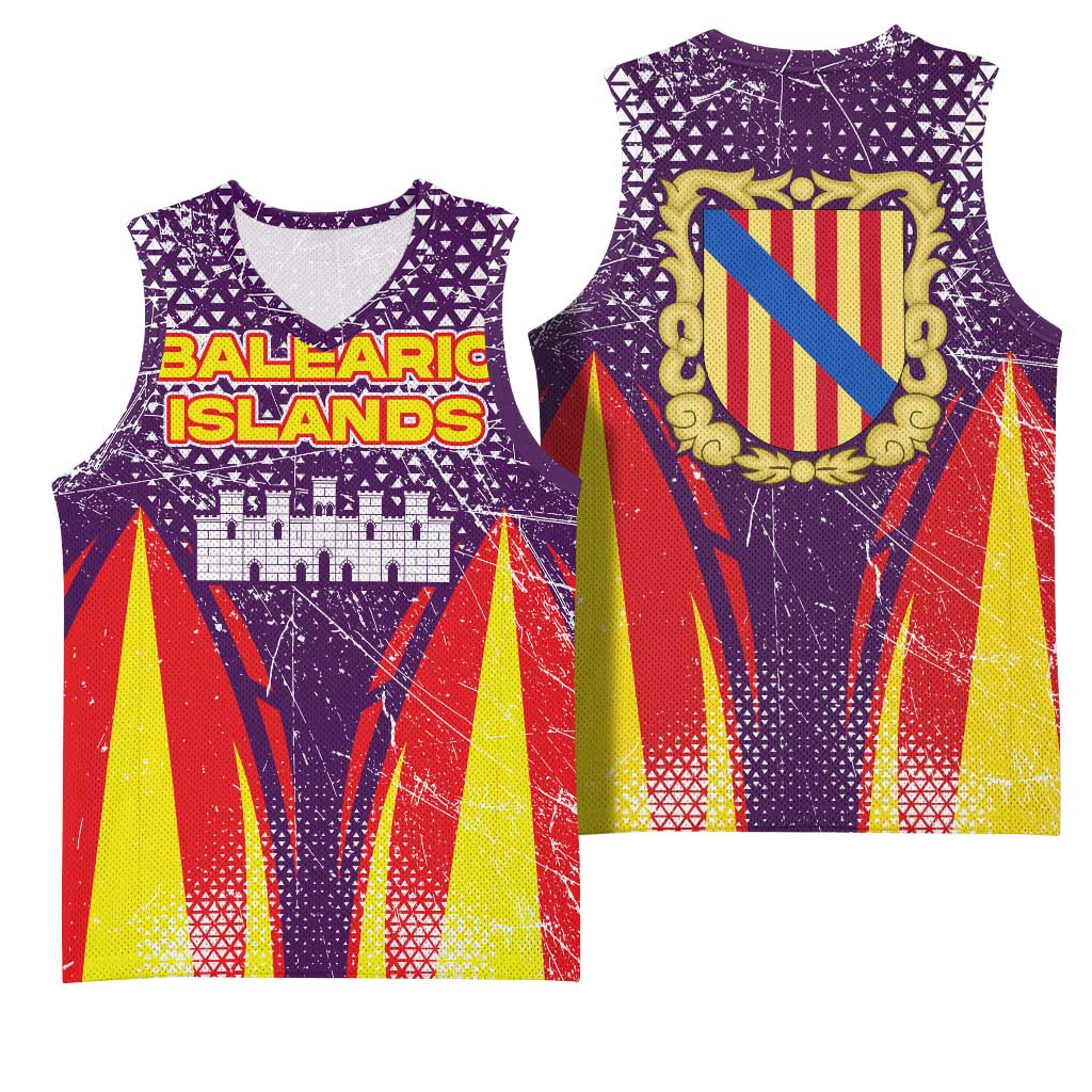 Balearic Islands Flag Basketball Jersey Autonomous Community of Spain - Wonder Print Shop