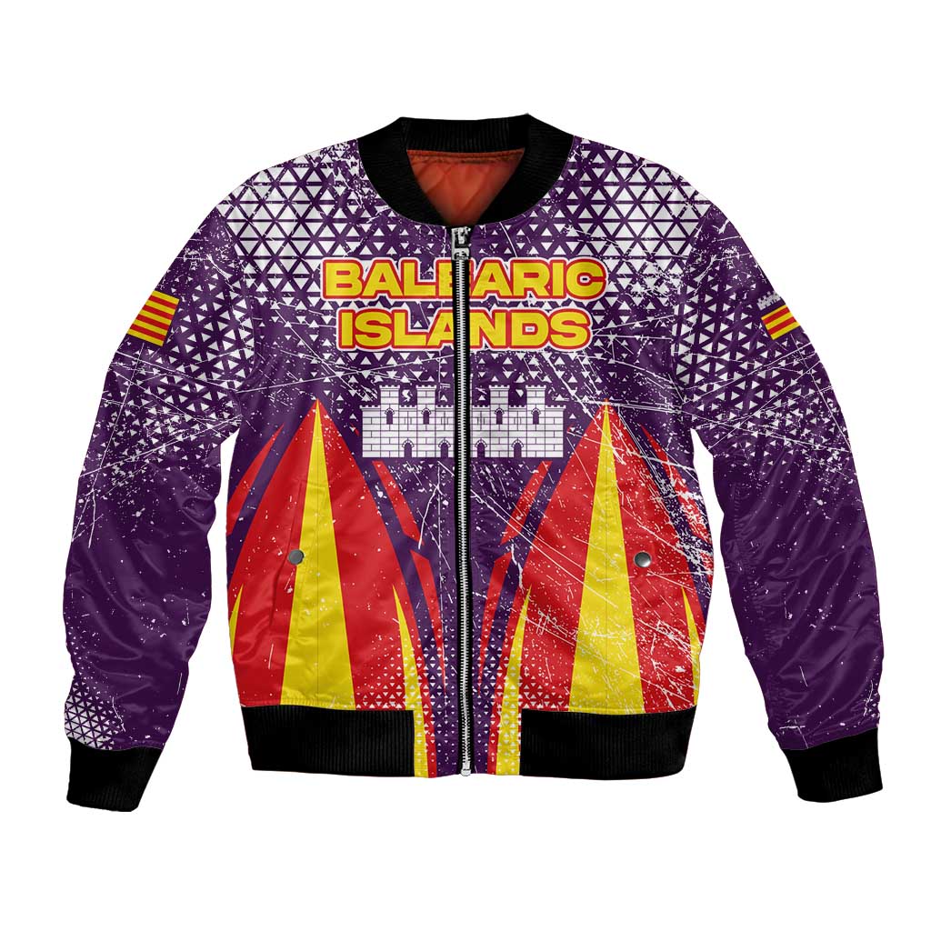 Balearic Islands Flag Bomber Jacket Autonomous Community of Spain - Wonder Print Shop
