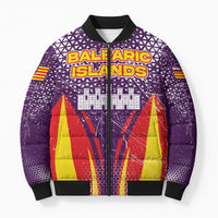 Balearic Islands Flag Bomber Puffer Jacket Autonomous Community of Spain - Wonder Print Shop