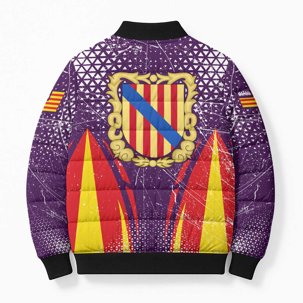 Balearic Islands Flag Bomber Puffer Jacket Autonomous Community of Spain - Wonder Print Shop