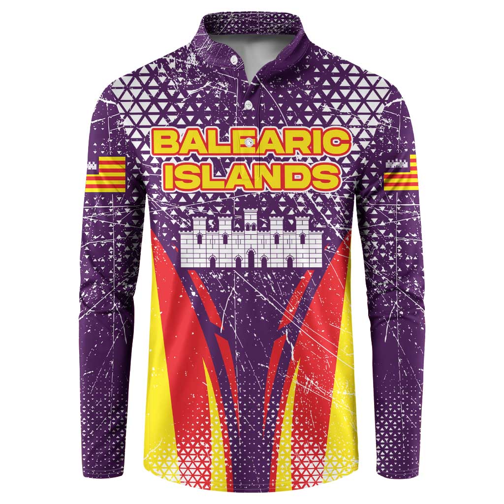Balearic Islands Flag Button Sweatshirt Autonomous Community of Spain - Wonder Print Shop