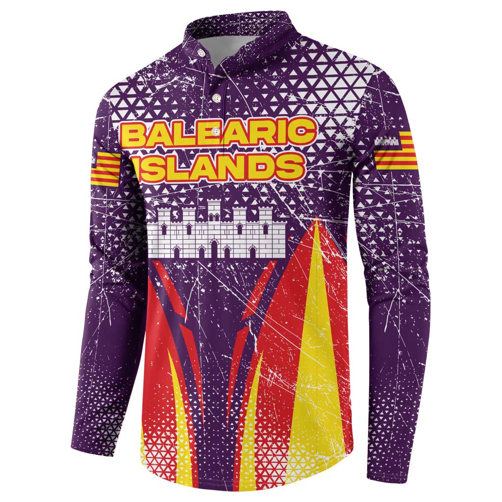 Balearic Islands Flag Button Sweatshirt Autonomous Community of Spain - Wonder Print Shop