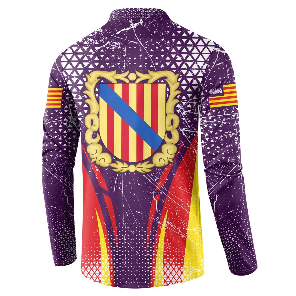 Balearic Islands Flag Button Sweatshirt Autonomous Community of Spain - Wonder Print Shop