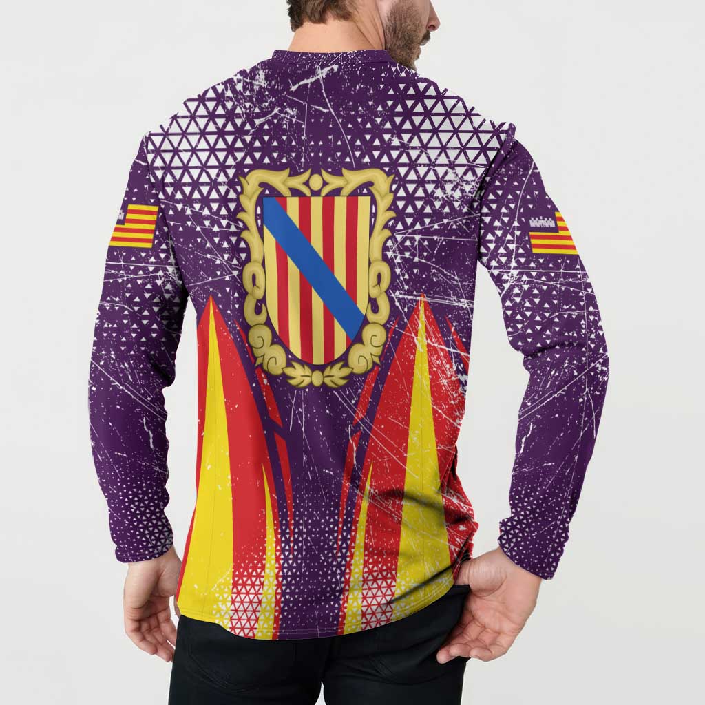 Balearic Islands Flag Button Sweatshirt Autonomous Community of Spain - Wonder Print Shop