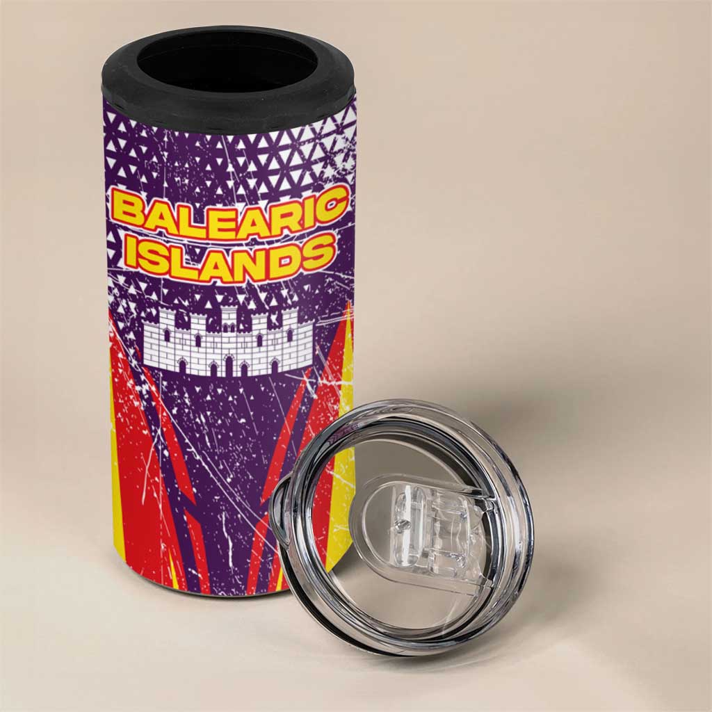 Balearic Islands Flag 4 in 1 Can Cooler Tumbler Autonomous Community of Spain - Wonder Print Shop