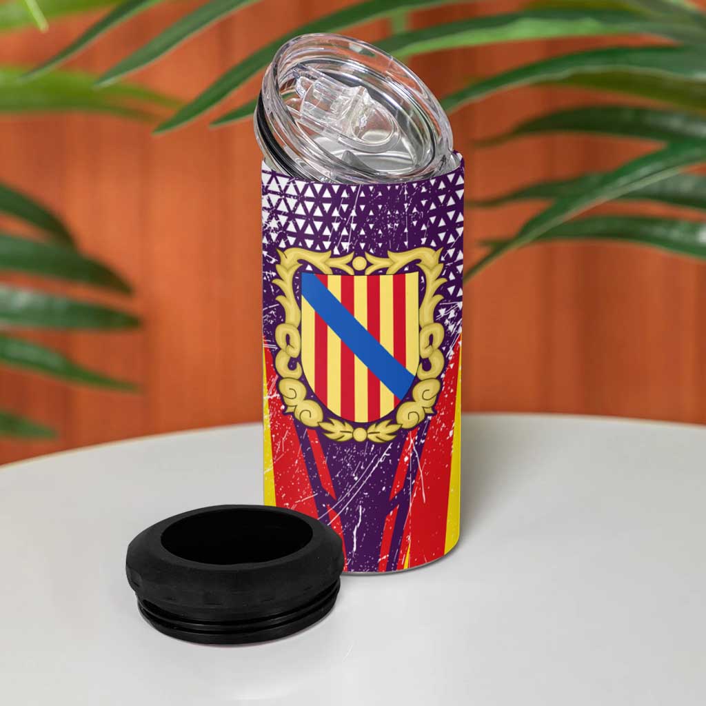 Balearic Islands Flag 4 in 1 Can Cooler Tumbler Autonomous Community of Spain - Wonder Print Shop