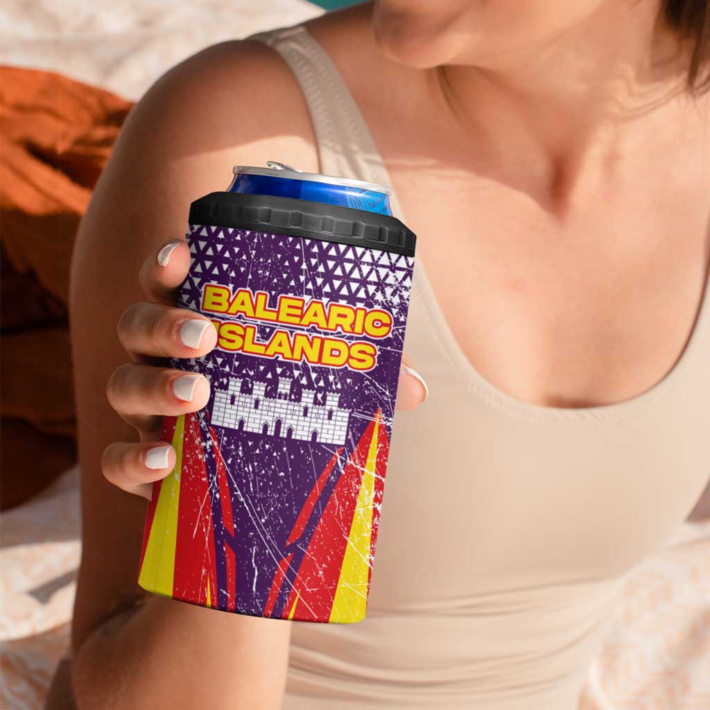 Balearic Islands Flag 4 in 1 Can Cooler Tumbler Autonomous Community of Spain - Wonder Print Shop