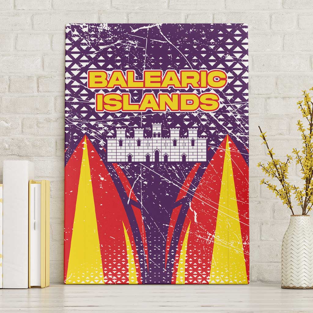 Balearic Islands Flag Canvas Wall Art Autonomous Community of Spain - Wonder Print Shop