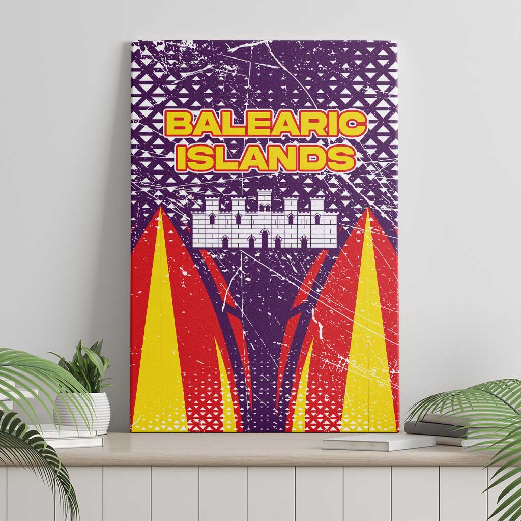 Balearic Islands Flag Canvas Wall Art Autonomous Community of Spain - Wonder Print Shop