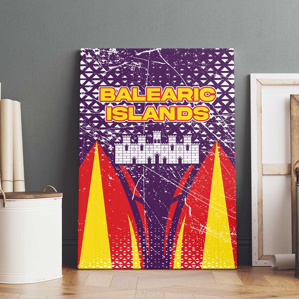 Balearic Islands Flag Canvas Wall Art Autonomous Community of Spain - Wonder Print Shop