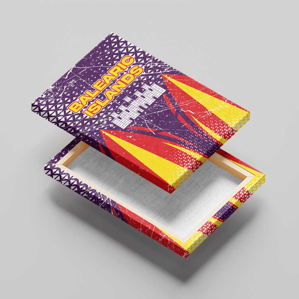 Balearic Islands Flag Canvas Wall Art Autonomous Community of Spain - Wonder Print Shop