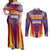 Balearic Islands Flag Couples Matching Off Shoulder Maxi Dress and Long Sleeve Button Shirt Autonomous Community of Spain - Wonder Print Shop