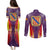 Balearic Islands Flag Couples Matching Puletasi and Long Sleeve Button Shirt Autonomous Community of Spain - Wonder Print Shop