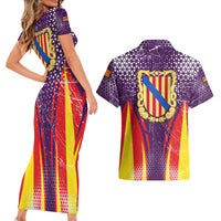 Balearic Islands Flag Couples Matching Short Sleeve Bodycon Dress and Hawaiian Shirt Autonomous Community of Spain - Wonder Print Shop