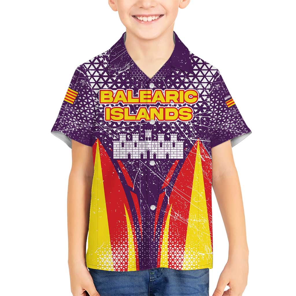 Balearic Islands Flag Family Matching Long Sleeve Bodycon Dress and Hawaiian Shirt Autonomous Community of Spain - Wonder Print Shop