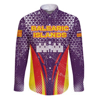 Balearic Islands Flag Family Matching Off The Shoulder Long Sleeve Dress and Hawaiian Shirt Autonomous Community of Spain - Wonder Print Shop