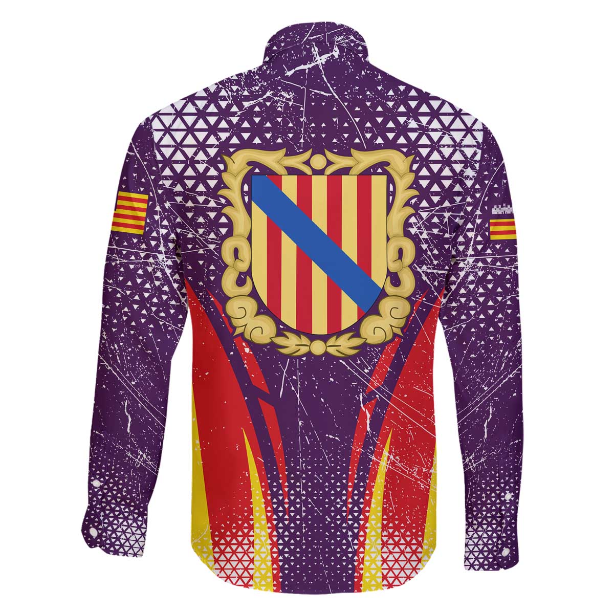 Balearic Islands Flag Family Matching Off The Shoulder Long Sleeve Dress and Hawaiian Shirt Autonomous Community of Spain - Wonder Print Shop