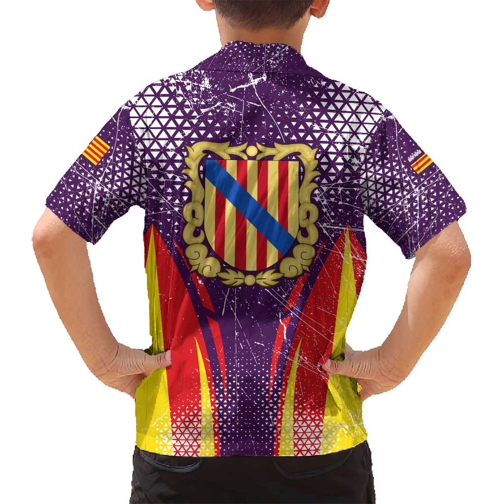 Balearic Islands Flag Family Matching Off Shoulder Short Dress and Hawaiian Shirt Autonomous Community of Spain - Wonder Print Shop