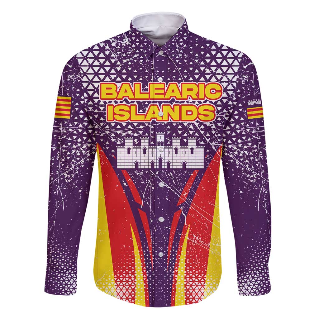 Balearic Islands Flag Family Matching Off Shoulder Short Dress and Hawaiian Shirt Autonomous Community of Spain - Wonder Print Shop