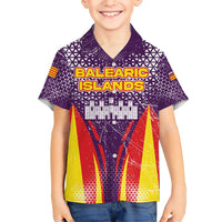 Balearic Islands Flag Family Matching Short Sleeve Bodycon Dress and Hawaiian Shirt Autonomous Community of Spain - Wonder Print Shop