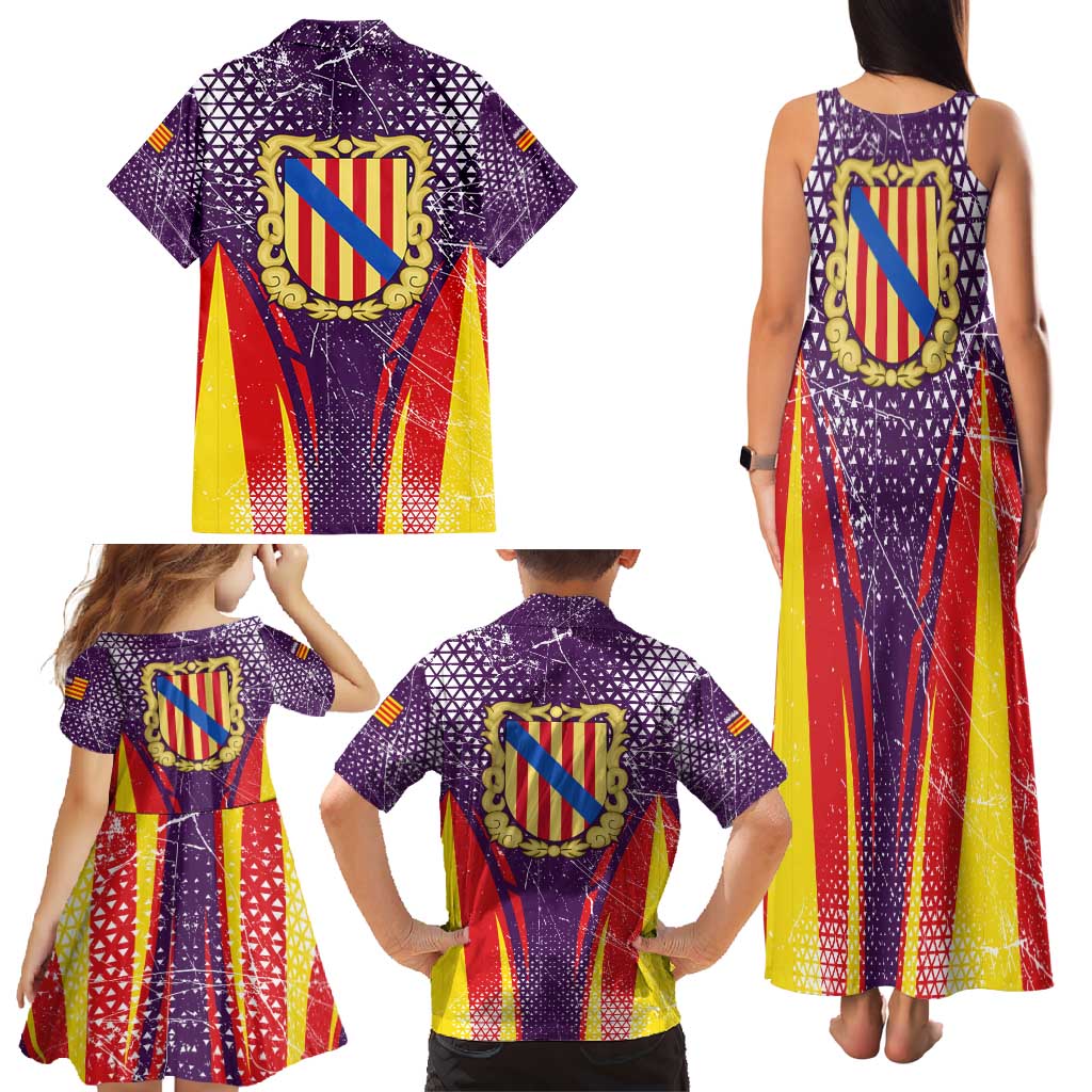 Balearic Islands Flag Family Matching Tank Maxi Dress and Hawaiian Shirt Autonomous Community of Spain - Wonder Print Shop