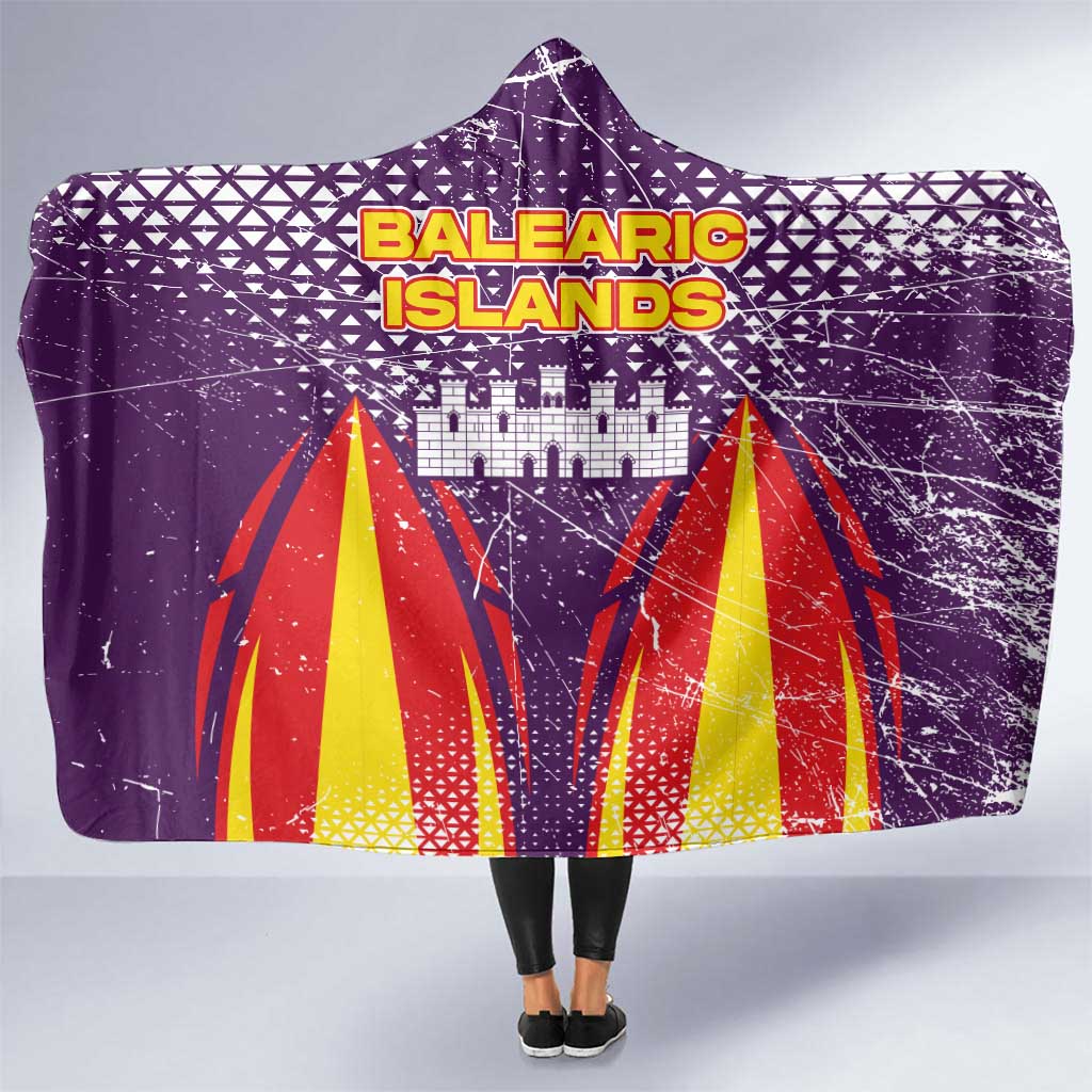 Balearic Islands Flag Hooded Blanket Autonomous Community of Spain - Wonder Print Shop