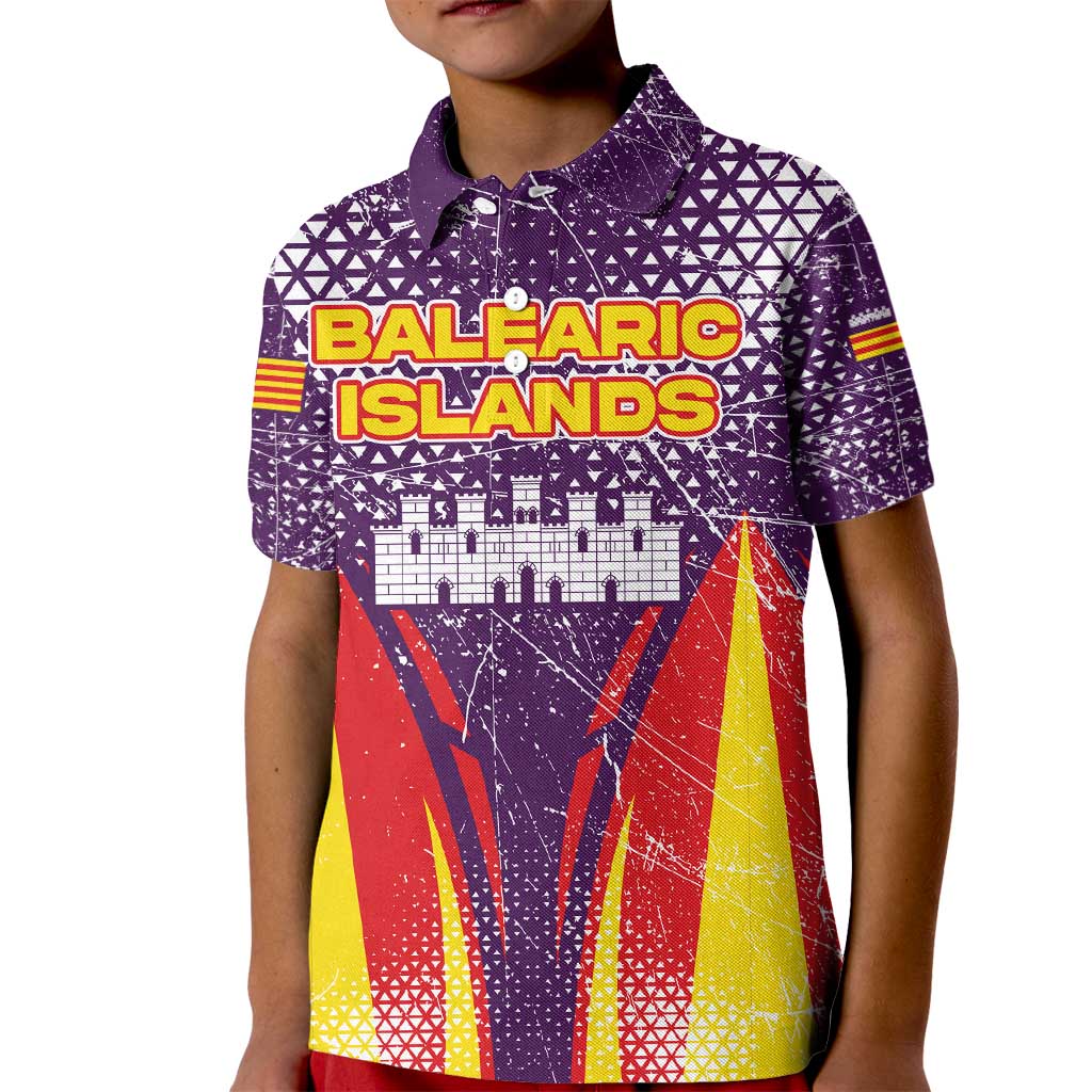 Balearic Islands Flag Kid Polo Shirt Autonomous Community of Spain - Wonder Print Shop
