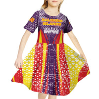 Balearic Islands Flag Kid Short Sleeve Dress Autonomous Community of Spain - Wonder Print Shop