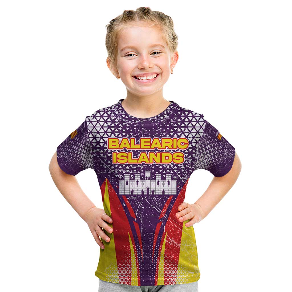 Balearic Islands Flag Kid T Shirt Autonomous Community of Spain - Wonder Print Shop