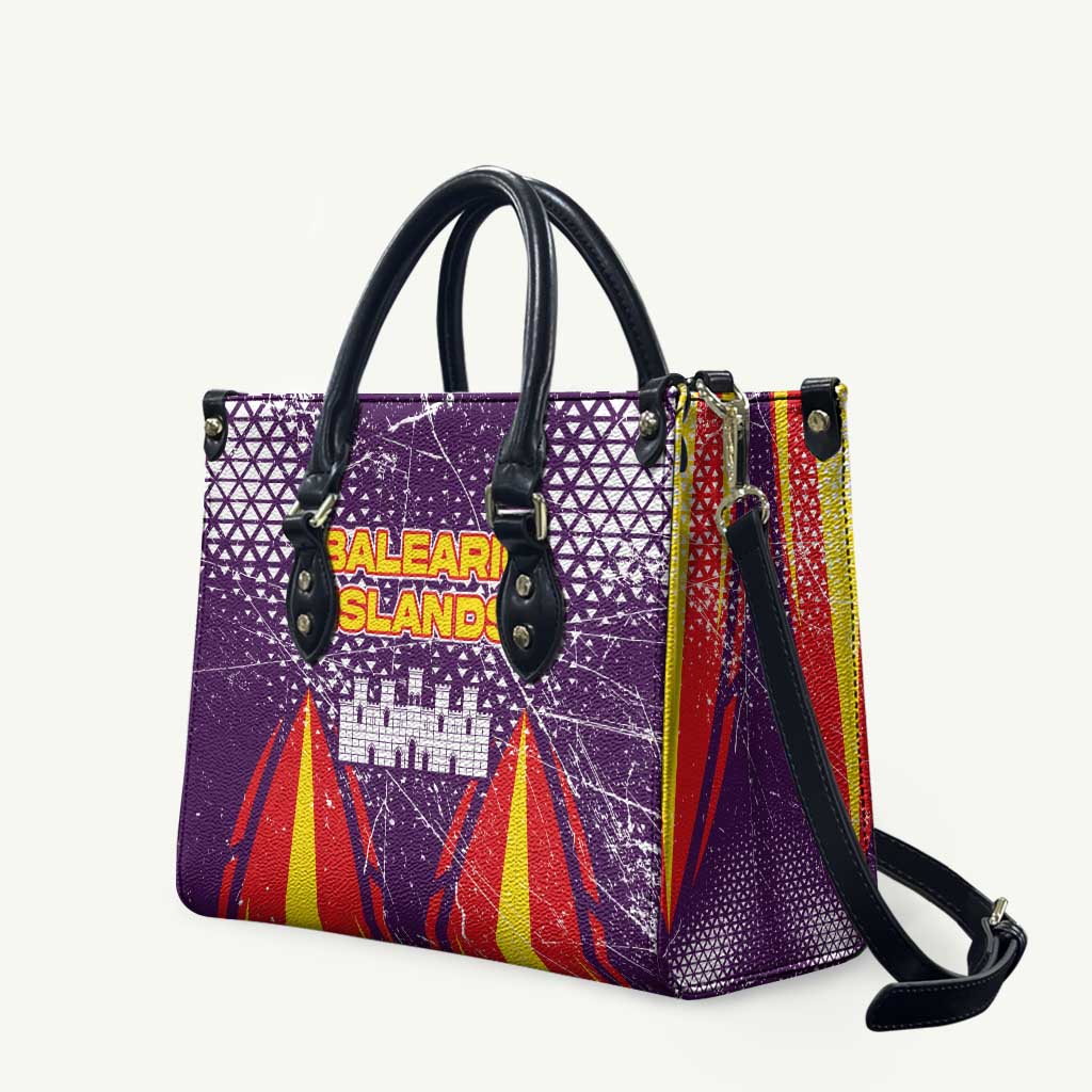 Balearic Islands Flag Leather Bag Autonomous Community of Spain - Wonder Print Shop