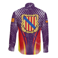 Balearic Islands Flag Long Sleeve Button Shirt Autonomous Community of Spain - Wonder Print Shop