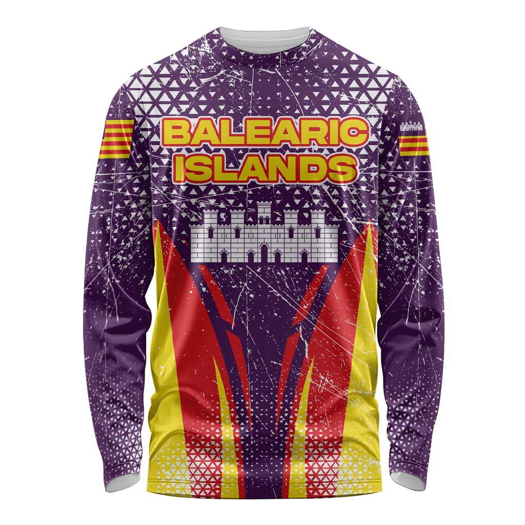 Balearic Islands Flag Long Sleeve Shirt Autonomous Community of Spain - Wonder Print Shop