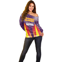 Balearic Islands Flag Off Shoulder Sweater Autonomous Community of Spain - Wonder Print Shop