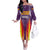 Balearic Islands Flag Off The Shoulder Long Sleeve Dress Autonomous Community of Spain - Wonder Print Shop