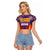 Balearic Islands Flag Raglan Cropped T Shirt Autonomous Community of Spain - Wonder Print Shop