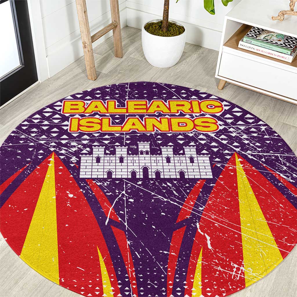 Balearic Islands Flag Round Carpet Autonomous Community of Spain - Wonder Print Shop