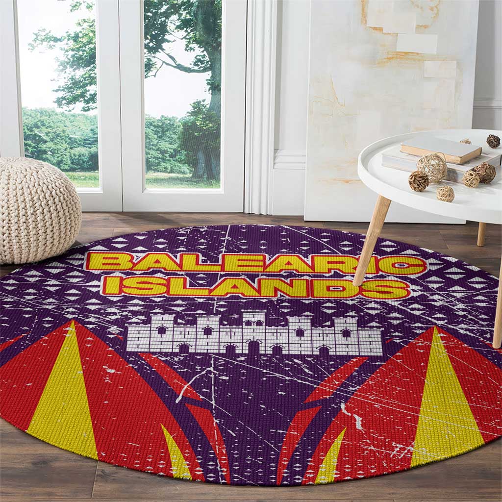 Balearic Islands Flag Round Carpet Autonomous Community of Spain - Wonder Print Shop