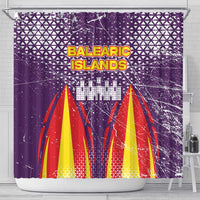 Balearic Islands Flag Shower Curtain Autonomous Community of Spain - Wonder Print Shop