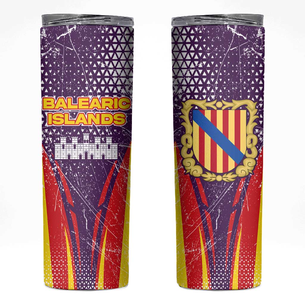 Balearic Islands Flag Skinny Tumbler Autonomous Community of Spain - Wonder Print Shop