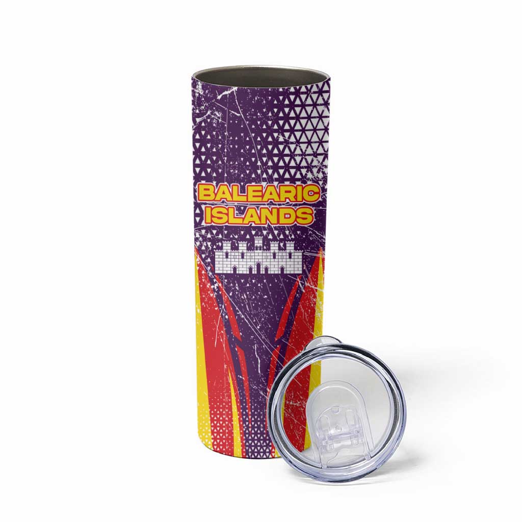 Balearic Islands Flag Skinny Tumbler Autonomous Community of Spain - Wonder Print Shop